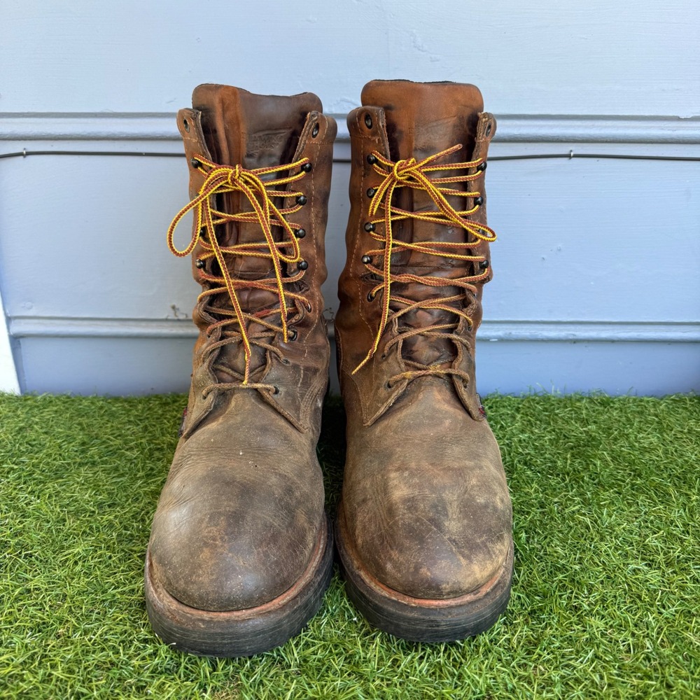 Red Wing Shoes Mens 620 Waterproof Leather Work Boots Brown Size 11 D Vibram EH